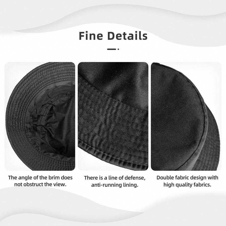 Black Bucket Hat With Geometric Soccer Ball Print Casual Sport Cap For Adults