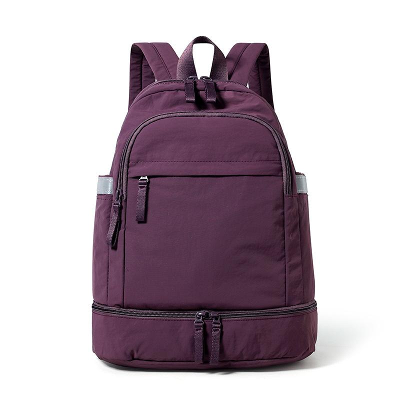 

Легкий рюкзак мужской и женский спортивный большой вместимости дорожная сумка отделение для обуви на плечо фиолетовый