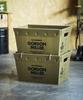 GORDON MILLER PP Mailbox Storage Polypropene Steel Frame Lightweight Durable with Handle H29 X W52 X D33 Load Capacity 20kg Stacking Khaki 1526959