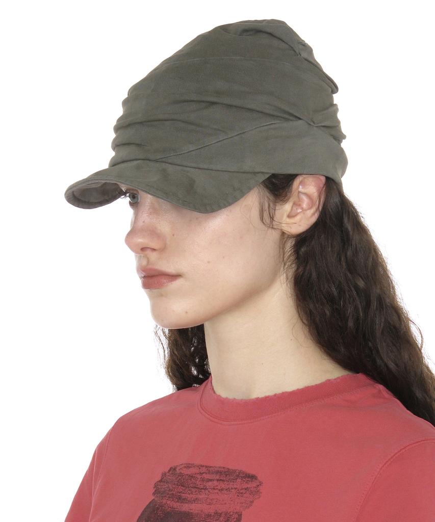 PARTIMENTO WOMEN Luched Drape Hat_Khaki Gray