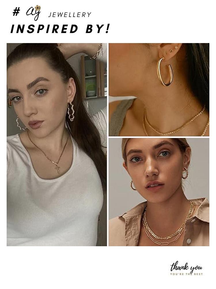 12/48pcs Bohemian Gold Color Metal Earrings Set For Women Fashion Pearl C-Shape Stud Earrings Daily Party Jewelry Festivals Gift