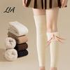 Warm Knit Gaiters for Outdoor Winter Leg Warmers Women, Over The Knee Thigh High Socks, Thickened Velvet Thermal Socks Soft Sleeves, Plush Lined Cold