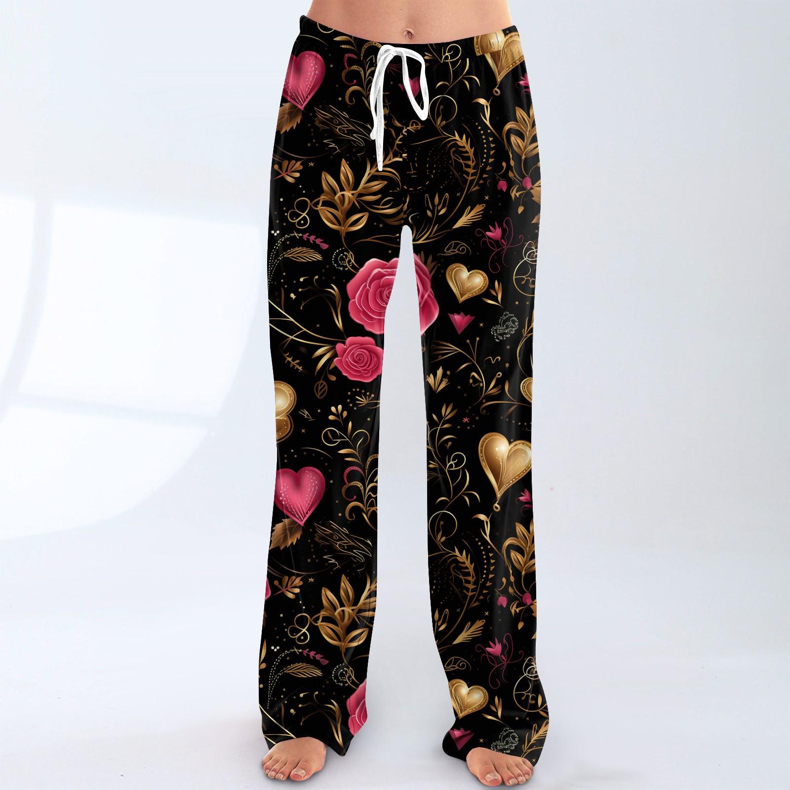 

Женские пижамные штаны, одежда для сна, повседневные брюки с эластичной резинкой на талии, удобные прямые свободные брюки для йоги XXXL чёрный