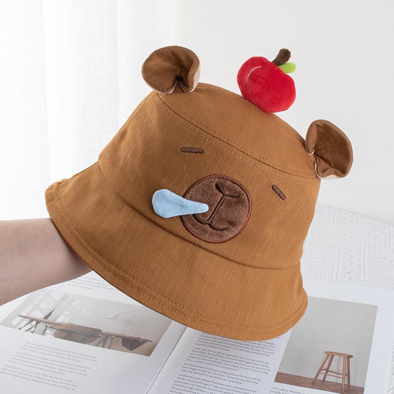 Cartoon Capybara Fisherman Hat Cute Sun Protection Bucket Hat For Men Women Summer Outdoor Casual  Sunscreen Hat Gifts