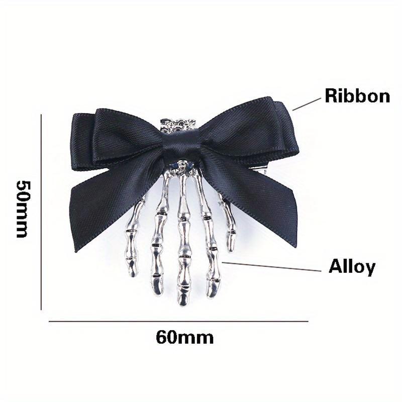 

Хэллоуин бант череп клип скелет призрак рука кость шпилька винтаж панк готика личность женщины девушки заколки для волос аксессуары для волос чёрный