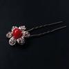 5Pcs Fashion Metal Pearl Flower Hairpin Stick Headwear U-shaped Rhinestone Hair Clip Headdress Bridal Hairpin Wedding