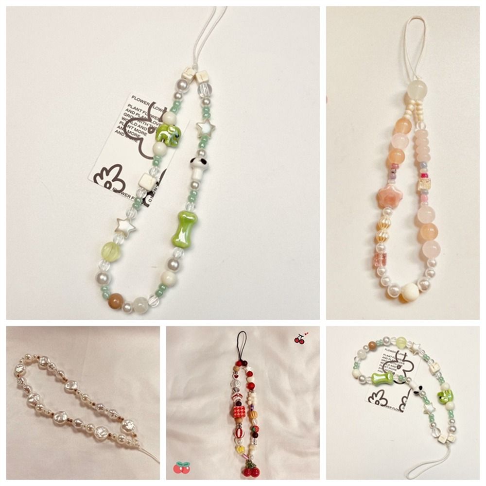 

Wrist Strap Cell Phone Lanyard Hanging Cord Mobile Phone Strap Beads Phone Chain Jewelry Gift Style 4