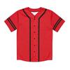 Röd Svart Basebolltröja Unisex Streetwear Kortärmad Knäppning Herrskjortor Sommar Mode Design Damtoppar Avslappnad Merch
