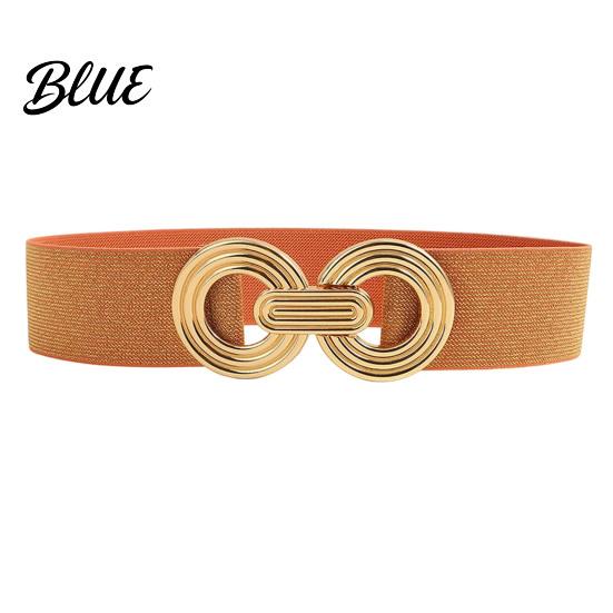 Wide Elastic Waist Belt 75cm Women's Belt, Stretch Fashionable with Slimming for Daily Commute Geometric Metal Buckle, Dress Corset Accessory