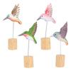 Hölzerne Kolibri-Figur Kolibri-Ornament mit Glocke Handgeschnitzte Holzschnitzerei Kolibri-Ornament Heim-Desktop-Dekoration