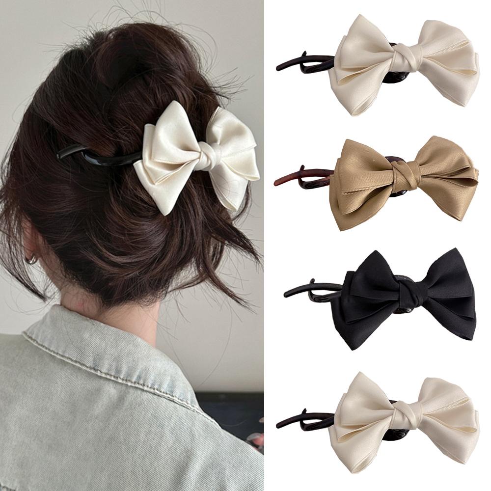 Bow Twisted Trendy Hair Clips Simple Bowknot Hairpins Barrettes Back Head Hairpin Bun Head Hair Clip For Women Hair Accessories