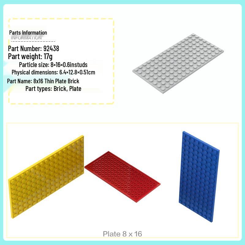 50g Small Particle Building Blocks: 8x16 Thin Plate Brick Accessories