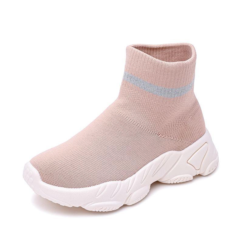 Kids Fashion Sneakers Shoes Knit Luxury Designer High Top Children Shoes Comfortable Casual Running Sports Tennis Shoes Boy Girls