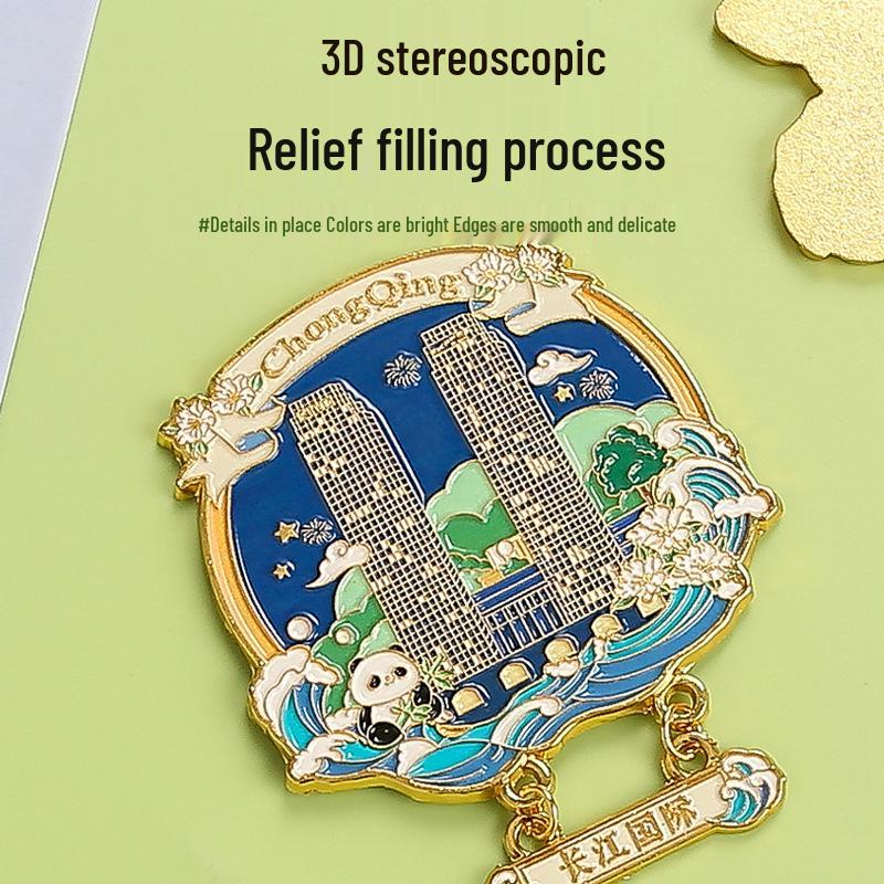 Chongqing City Baked Enamel Metal Fridge Magnet