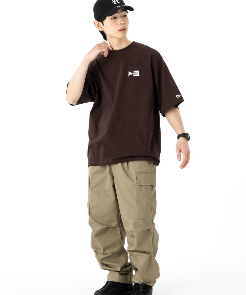 New Era Short Sleeve Oversized Burnt Wood White Oversized Cotton Tee Box Logo T-Shirt S/S