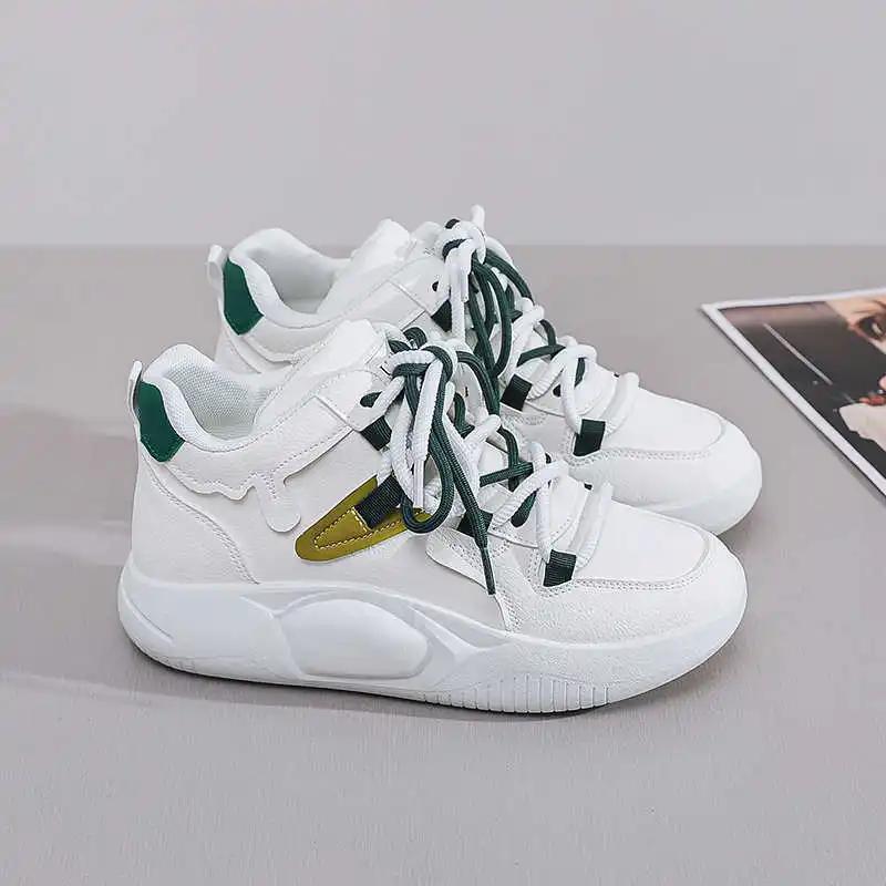 Fashion Autumn Thick Heel Womans Orange Shoes Basketball Ladies Sneakers Beige Large Size Loafers Sport 2025outdoor Design Link Vip