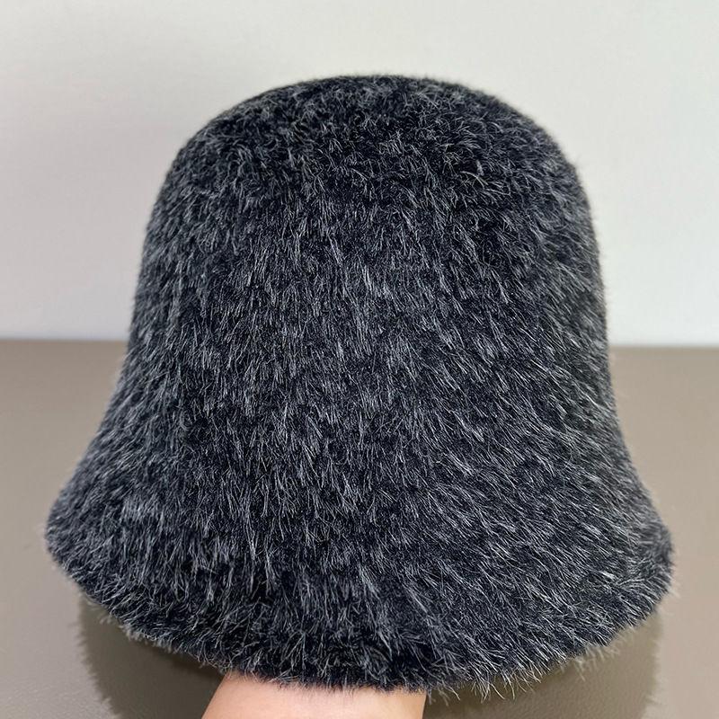 Plush Fisherman's Hat Children Autumn and Winter Warm Knitted Bucket Hat Fashion Windproof Basin Hat