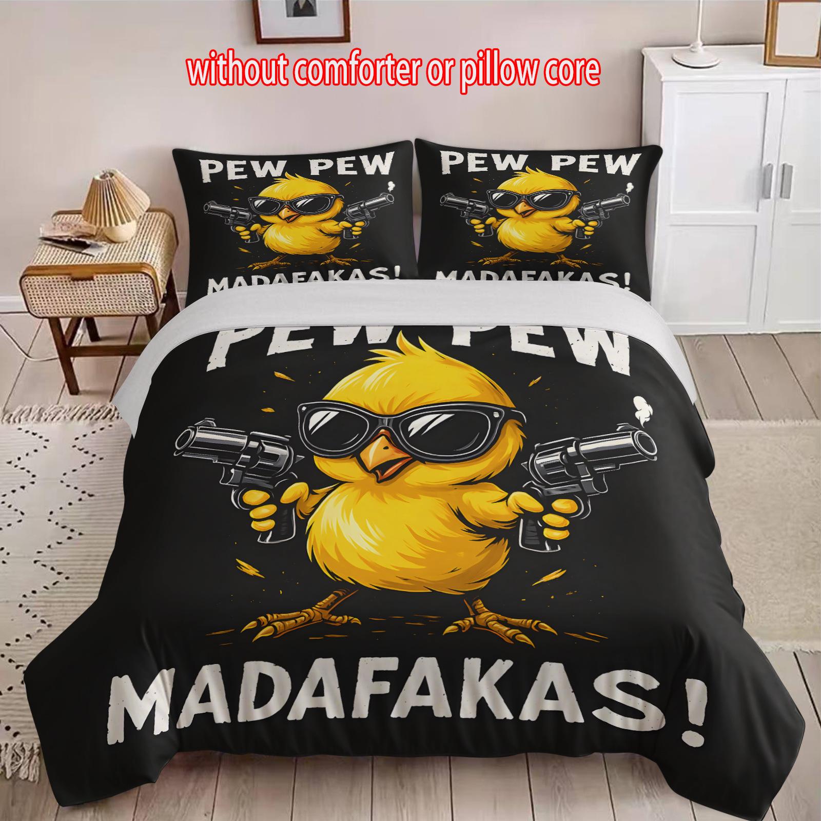 

Little Yellow Duck Three-Piece 3D Digital Printing Quilt Set cover 90 * 200 + and 50 * 75 * 1
