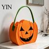 Portable Candy Containers Halloween Felt Bag for Kids, Pumpkin Bat Trick or Small Gift Sacks Kids Treat Tote Bags, Reusable Thickened Party