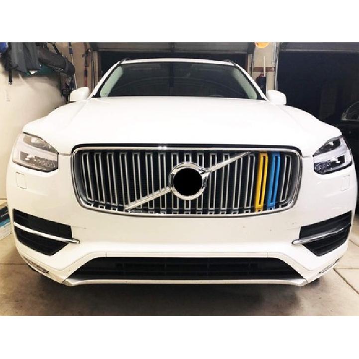 3X For Volvo XC90 Gen2 16-19 Sweden Flag Color Front Grille Ert Trims Strip