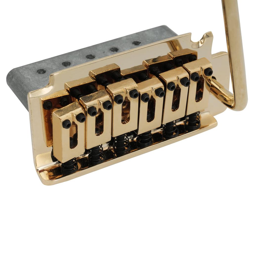 Musiclily 10.5mm String Pitch Short Block Two-Point Support Tremolo Bridge Unit for Squier Strat Guitars, Gold