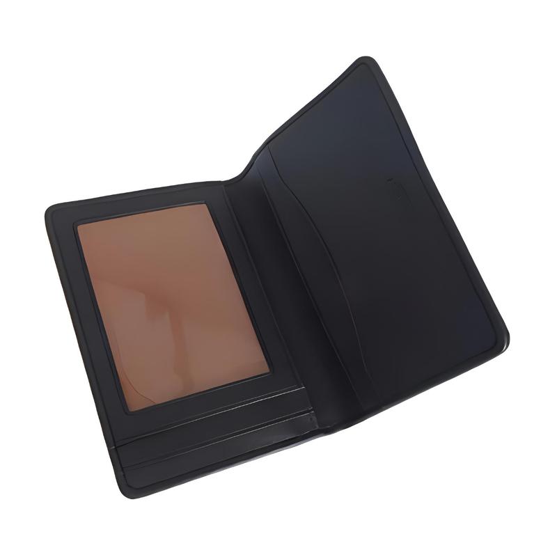 COACH 8 Brand printed bi-fold closure coated canvas card holder men's tan and black Tan and black
