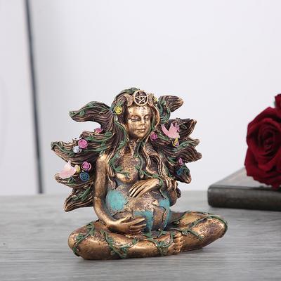 Neu Mit Schmetterling Mutter Erde Gaia Statue Harz Handwerk Ornamente Hause