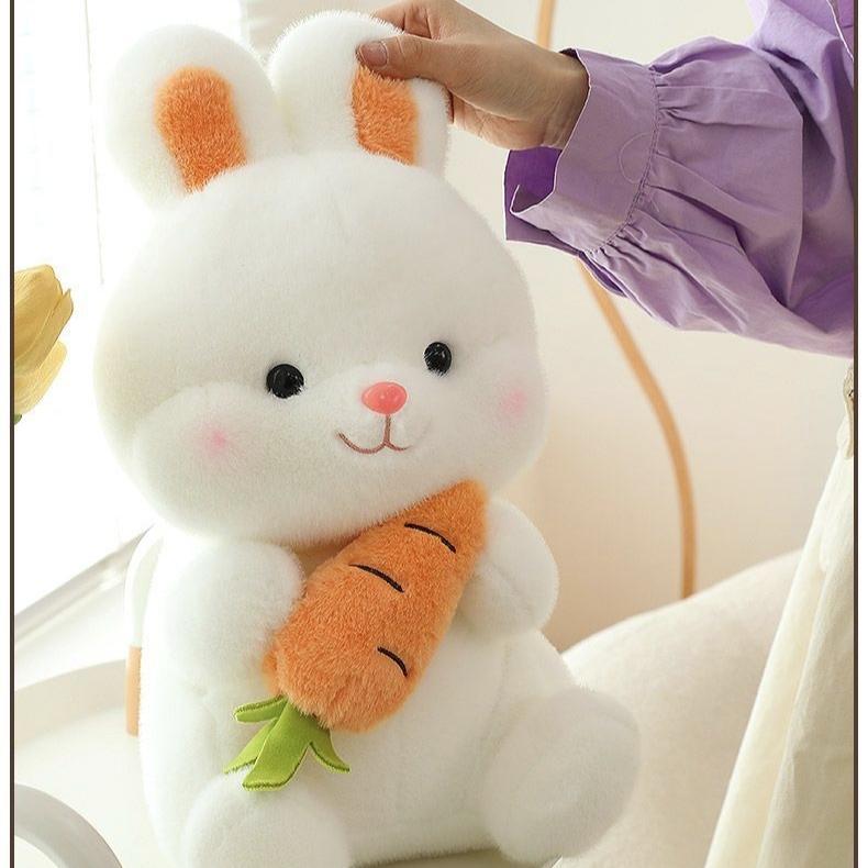 Cute Radish Rabbit Plush Toy Soft Bunny Stuffed Animal Doll for Girls Kids Sleeping Companion Birthday Gift