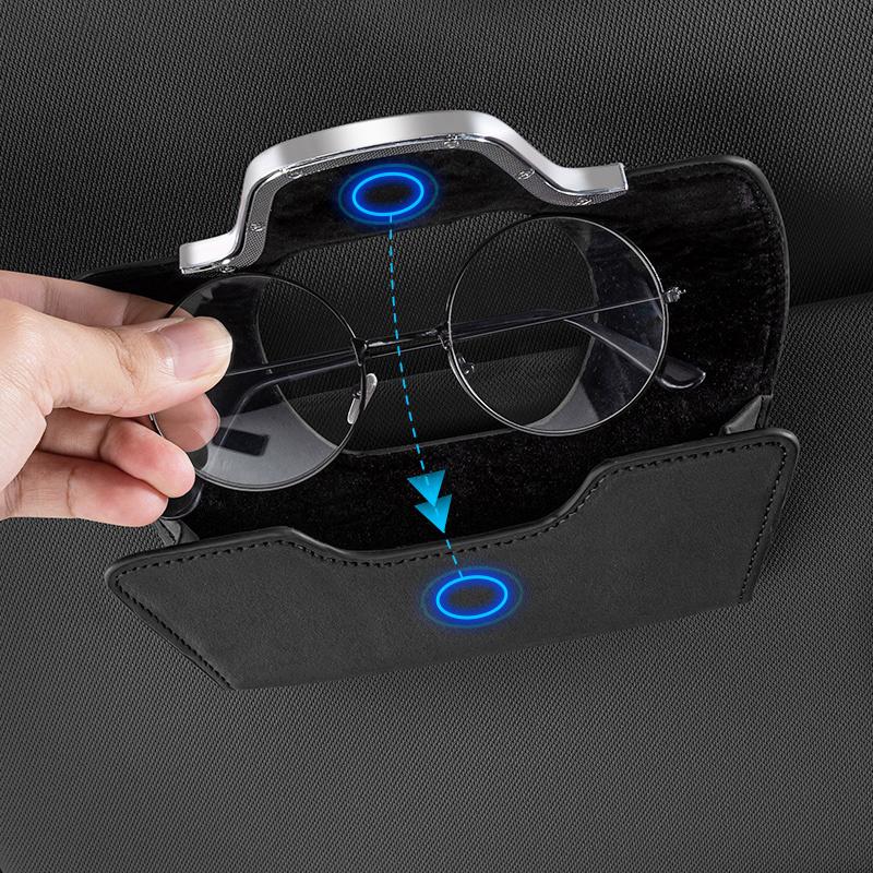 Metal Car Sun Visor Glasses Card Clips For Porsche Cayenne Panamera Macan 911 718 Taycan Boxster Cayman 918 Pajun Accessories FU3