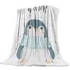 Custom Blanket Home Textile Penguin Cartoon Background Feet Flannel Weighted Blanket Warm Soft Throw Sofa Bed Travel Blankets