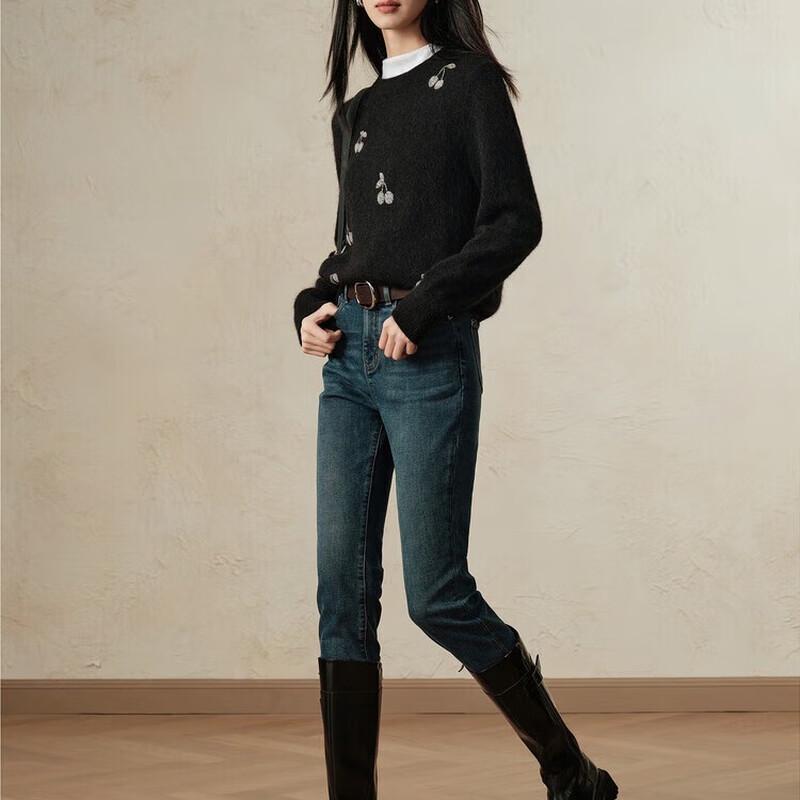 JOOZE ANNAKO Women's Beaded Cherry Alpaca Blend Knit Sweater