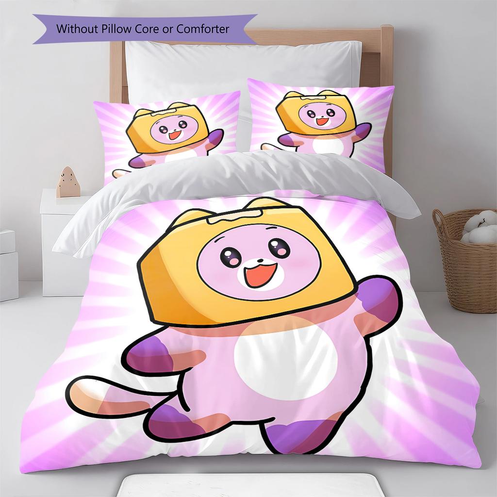 Lankybox Pattern Bedding,Quilt Set Quilt Cover Pillowcase Home Birthday Gift (1 * duvet cover + 2 * pillowcase, without core)