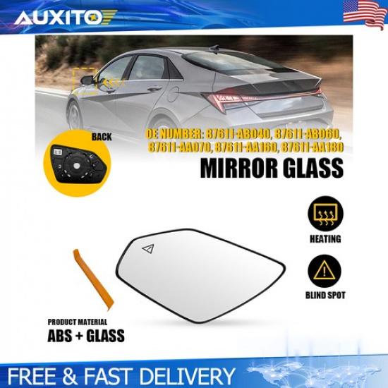 Heated Driver Mirror Glass w/ Blind Spot for Hyundai Elantra 21-23 87611-AA160