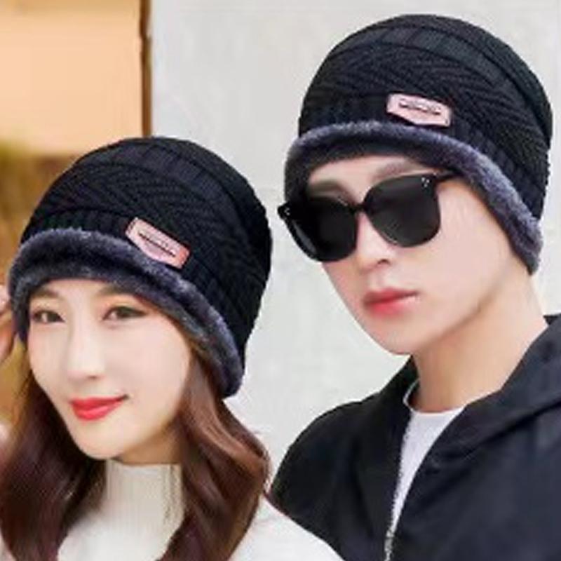 Winter Thickened Knitted Hat For Men, Velvet Warm Neck, Integrated Hat, Thickened Woolen Hat, Windproof And Cold-Resistant Women