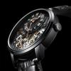 AILANG Orologi da Uomo Nero Doppio Tourbillon Cinturino in Pelle Orologi Meccanici Automatici Tourbillon Volante Impermeabile
