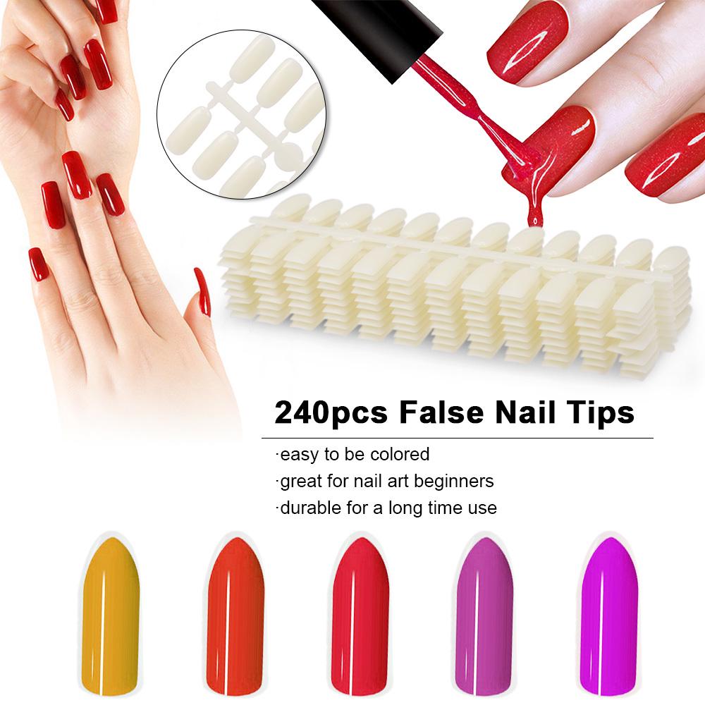 160 Nail Color Display Book With 240pcs False Nail Tips For DIY Nail Polish