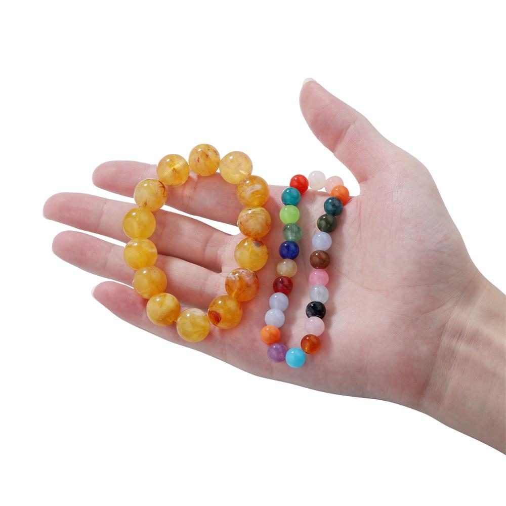 100-200Pcs Colorful Round Imitation Natural Stone Bead Loose Spacer Bead For DIY Necklace Bracelet Jewelry Making Supplies
