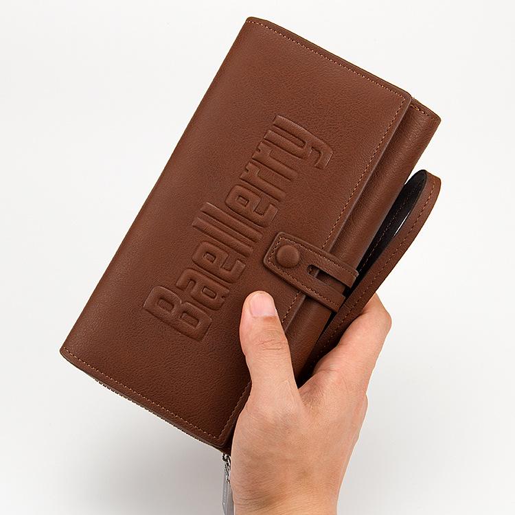 Baellerry Men's Multi-functional European & American Clutch: Long Handheld Wallet with Large Capacity