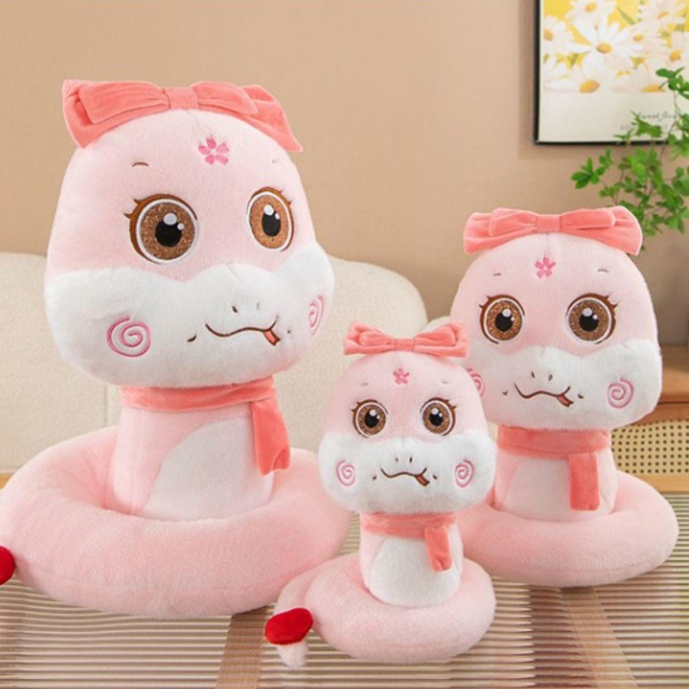 Big Eyes Snake Year Plush Toy Hat Lucky Snake Doll Keychain  New Year Gifts