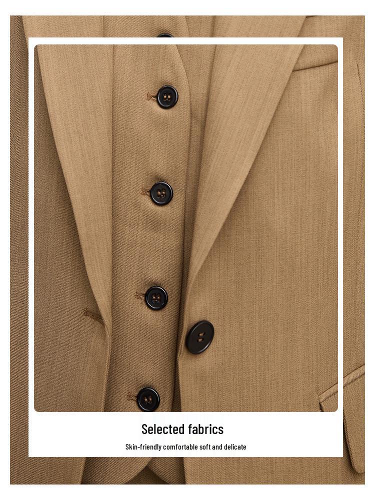 Damen Khaki Anzugjacke - Frühling/Herbst Professioneller Pendlerstil