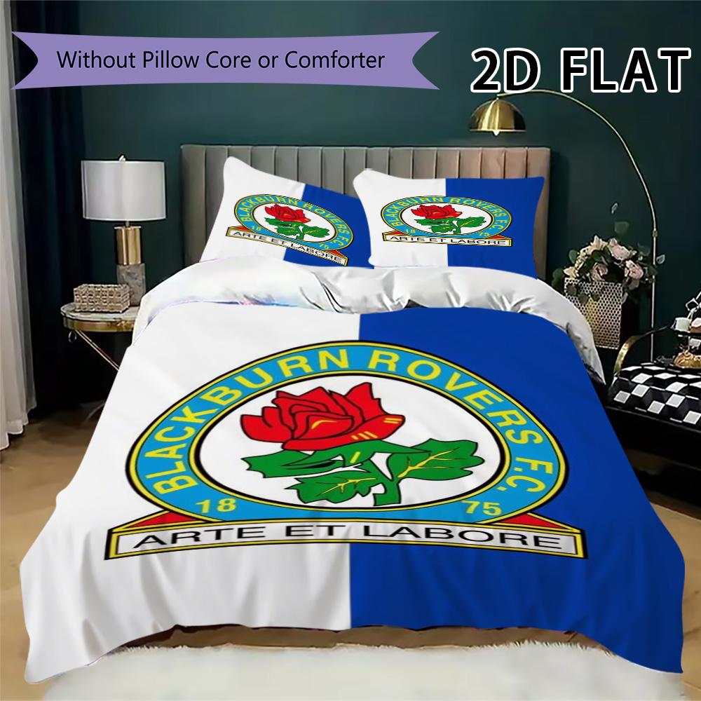 Bristol Rovers fc Pattern Bedding uilt Set uilt Cover Pillowcase Home Decoration Birthday Gift (1 * duvet cover + 2 * pillowcase without core)