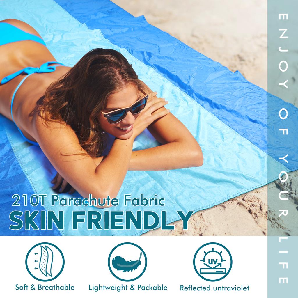 Large Anti-sand Beach Camping Mat Waterproof Sandproof Oversized Beach Blanket Picnic Mat Outdoor Lightweight Foldable Beach Mat