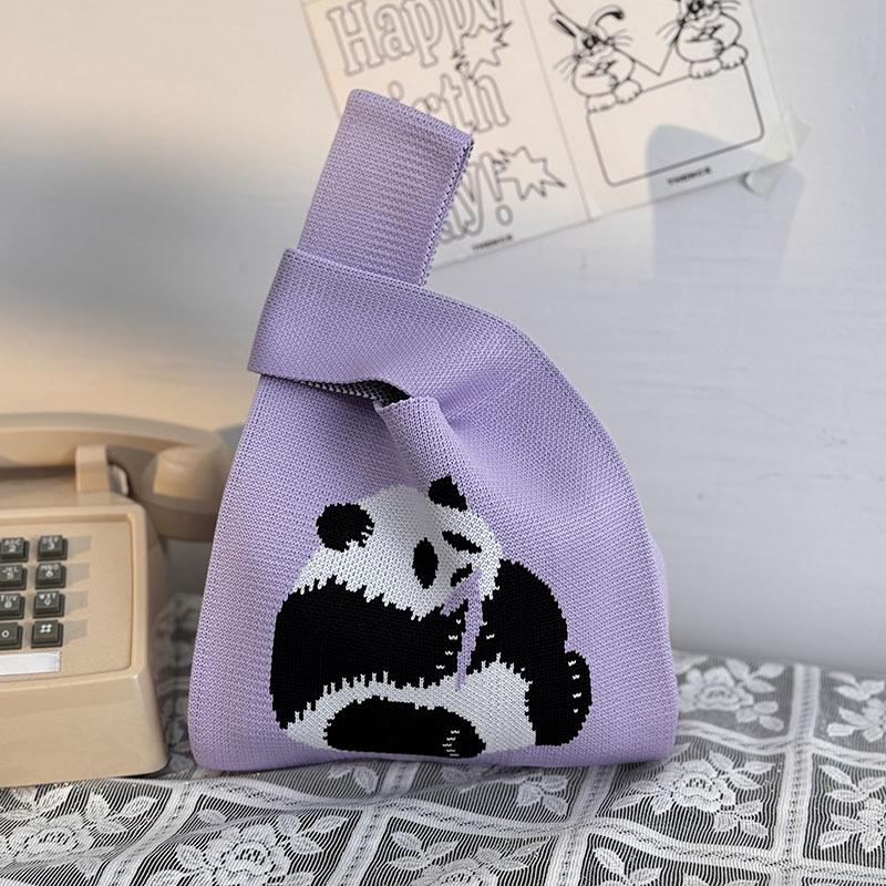 Kuanzhai Alley Souvenir: Chengdu Panda Grandpa Knitted Women's Tote Bag