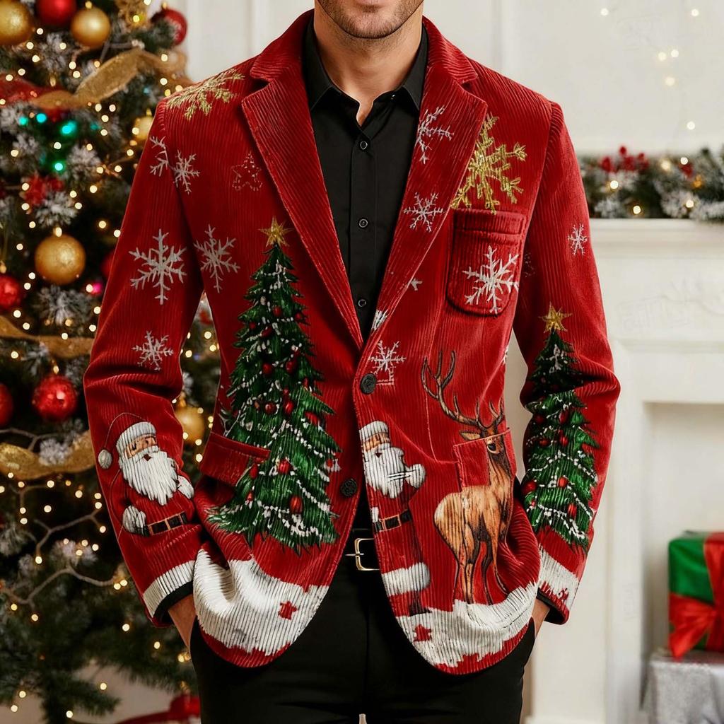 Herren Druck Kord Warm Taschen Anzugjacke Cardigan Herren Freizeitanzug