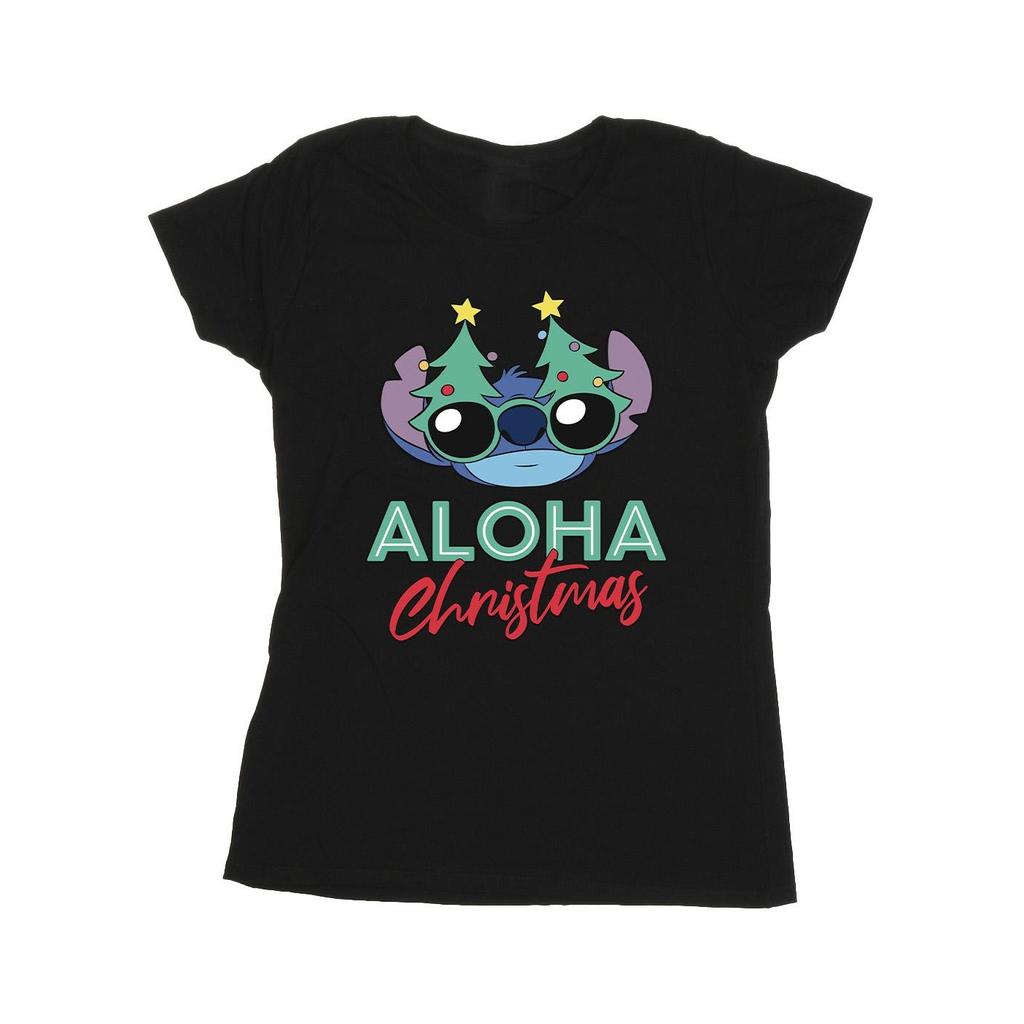 Disney Womens/Ladies Lilo And Stitch Christmas Tree Shades Cotton T-Shirt