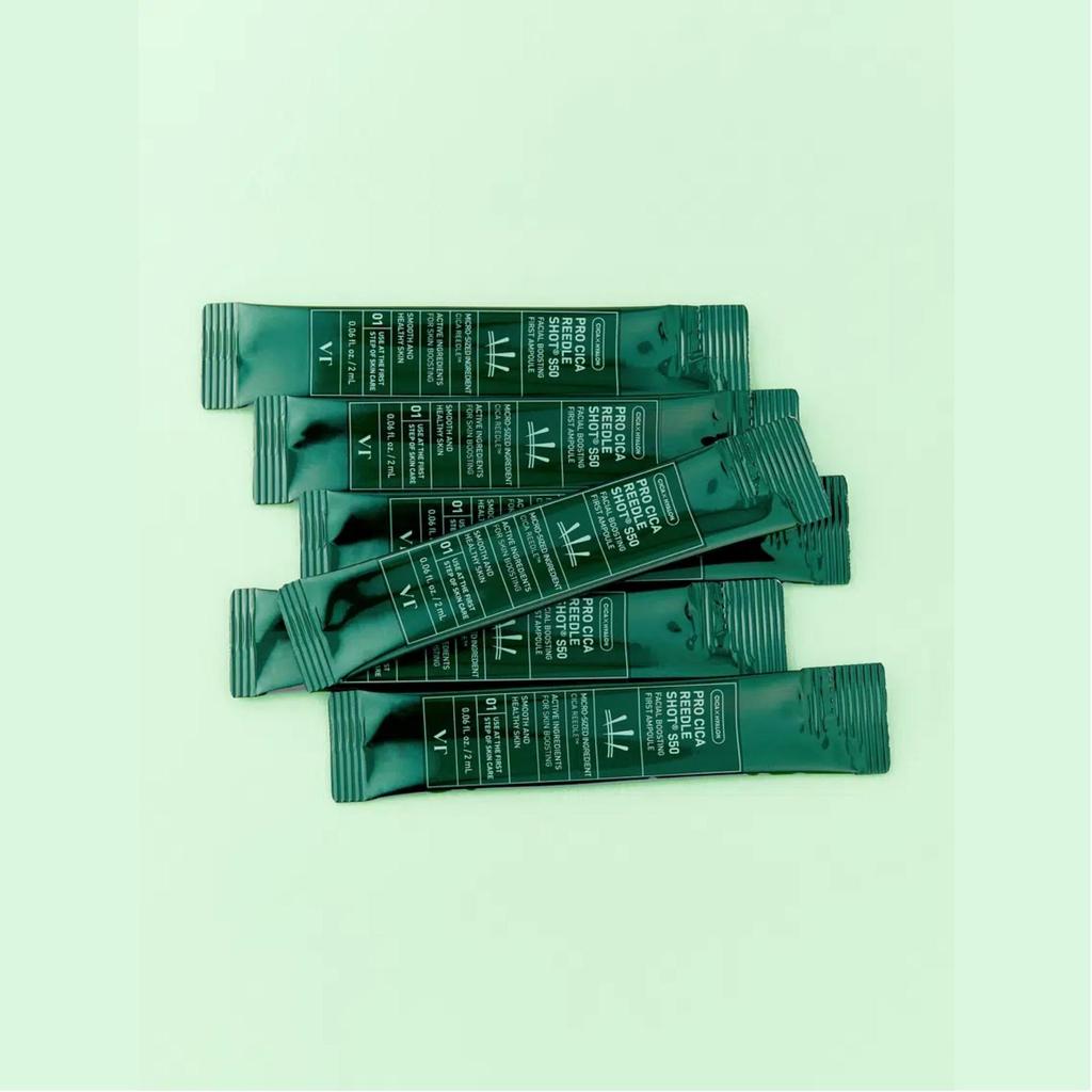 [VT Cosmetics] Cica Reedle Shot S50 (2ml*6ea) + PDRN Glow Mask (1ea) Set - 2-Step Skin Boosting & Radiance Routine