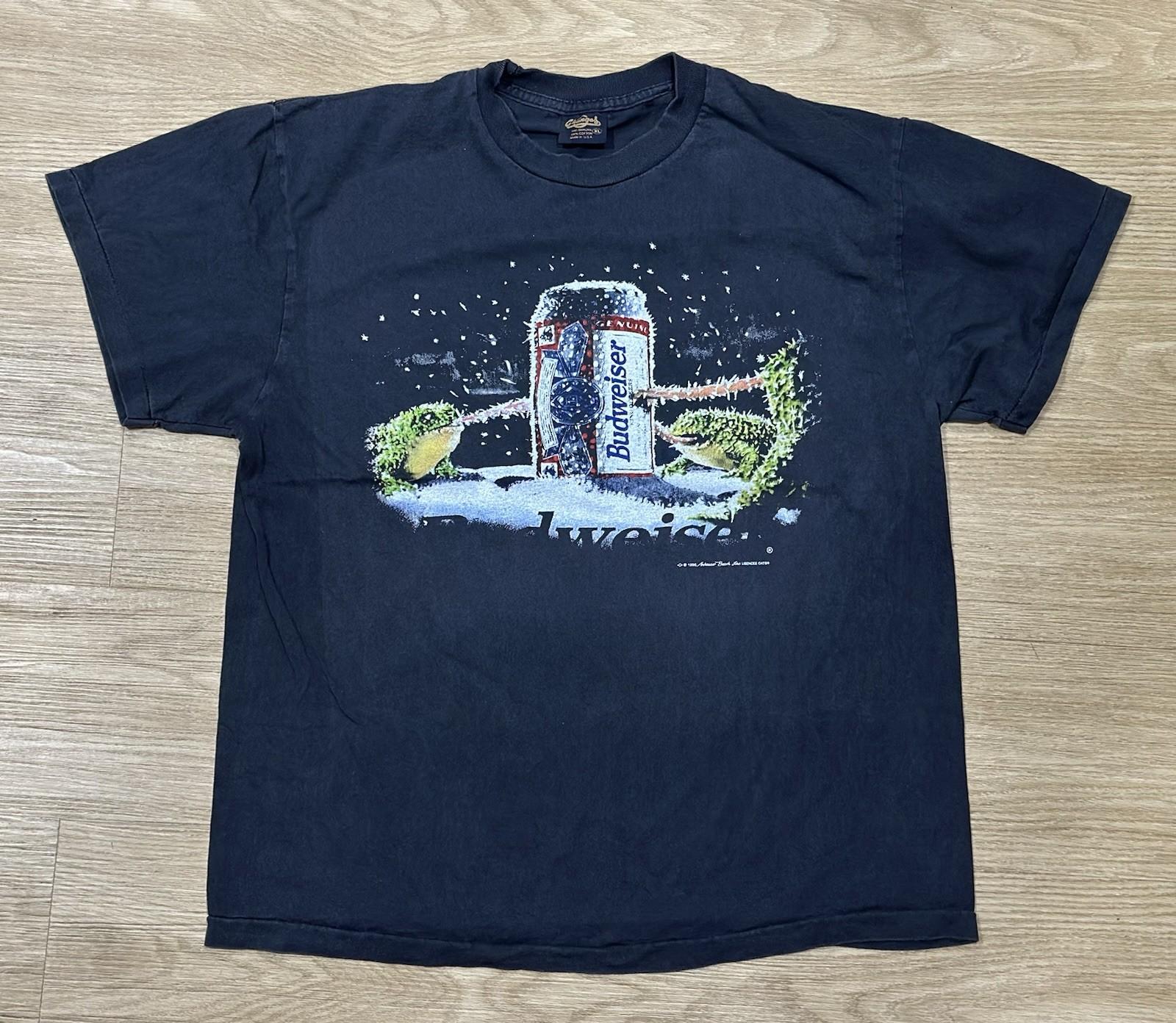 BUDWEISER vintage 1996 ICED FROGS t shirt Anheuser-Busch THIS BUDS FOR YOU Unisex T-Shirt XXXL