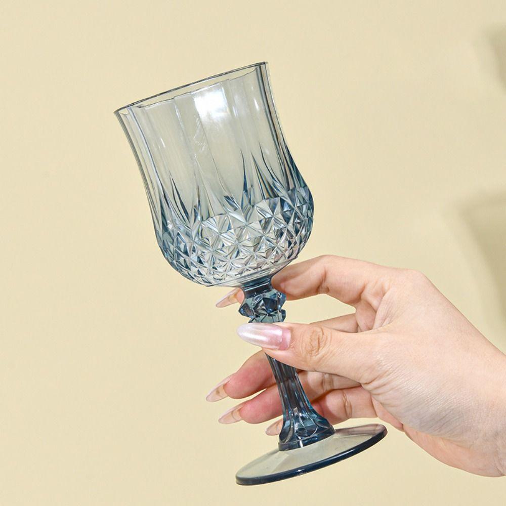 12pcs High-end Plastic Party Wine Glasses Shatterproof Reusable Tall Glass Clear Crystal Pattern Champagne Flutes Dinner