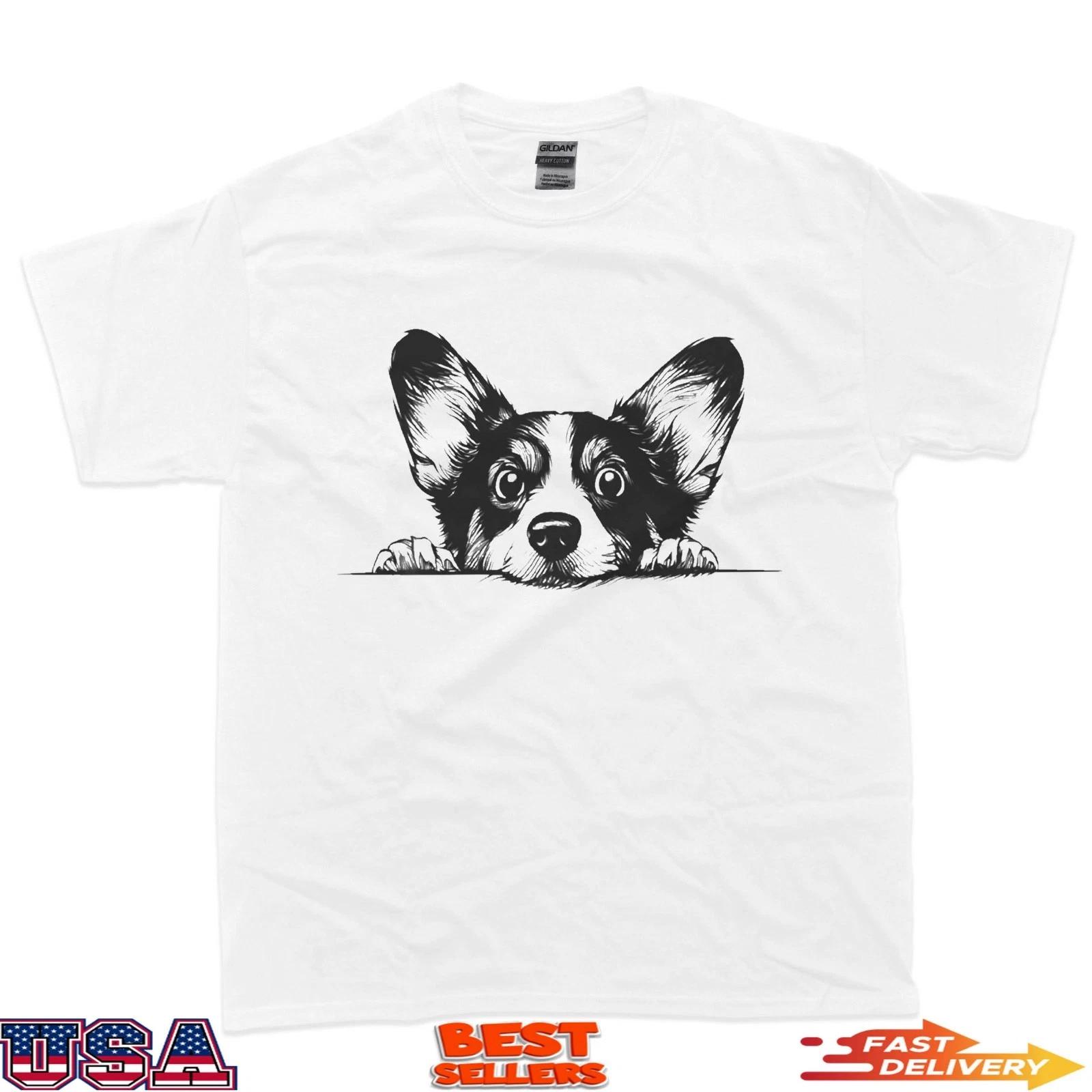 Cute Funny Retro Vintage Logo Happy Tricolor Corgi Dog Lover T-Shirt S