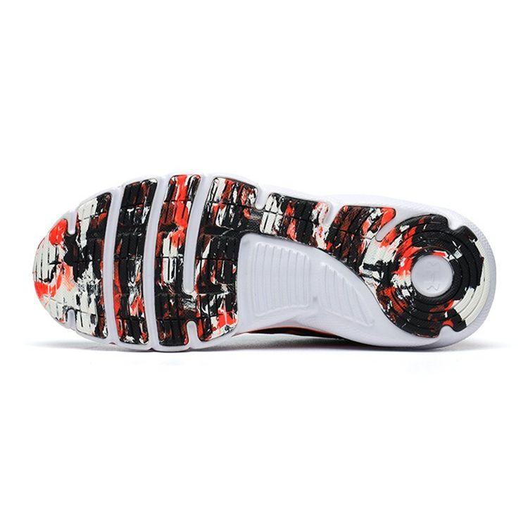Under Armour Breathable Slip-Resistant Durable Low-Top Kids Running Shoes Kids sneaker Black Red 3025808-003